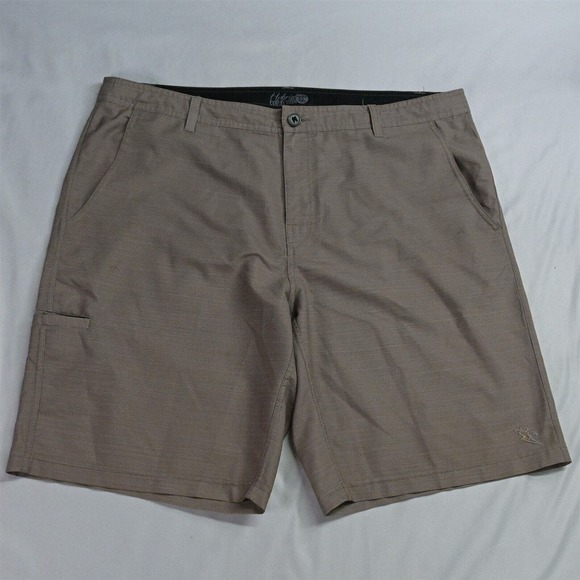 Da‎ Hui 40 x 11" Khaki Hybrid Collection Surf Athleisure Casual Shorts - Picture 1 of 7